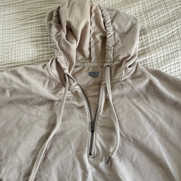 Aerie half zip oversized Henley hoodie tan color size XS pullover - Picture 3 of 6